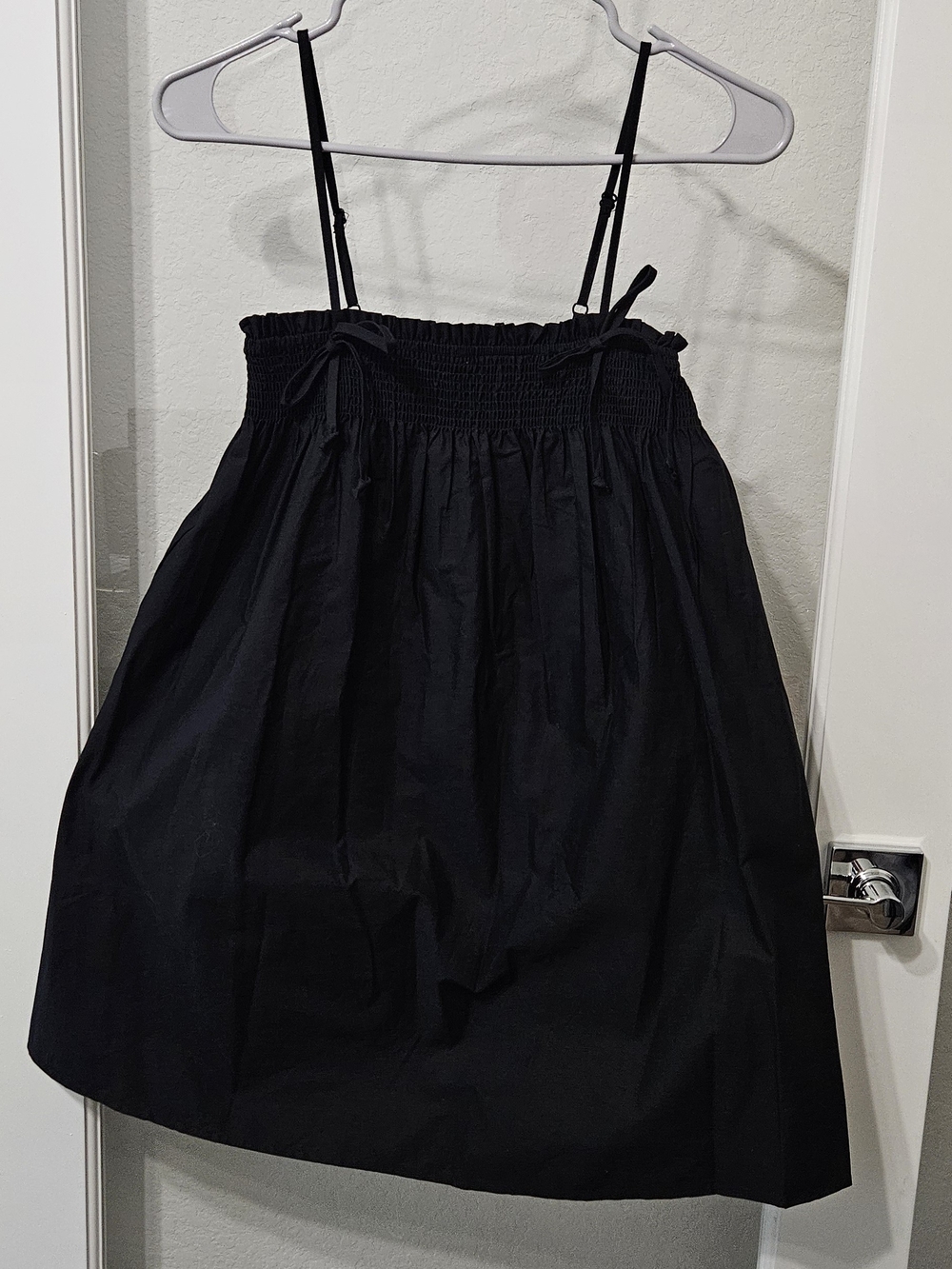 No Boundaries Black Poplin Dress Square Neck Minimalist Essential Size XXS